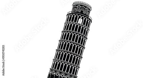 Vector illustration of the Leaning Tower of Pisa