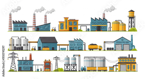 Industrial Factory Buildings and Equipment.