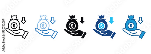 Income Icon Set Multiple Style Of