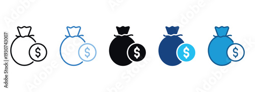 Budget Icon Set Multiple Style Of