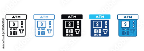 ATM Icon Set Multiple Style Of
