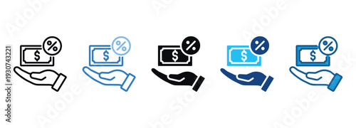 Debt Icon Set Multiple Style Of