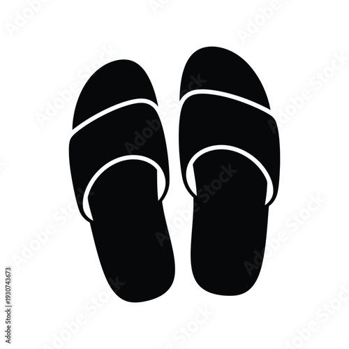 Flip flop sandals silhouette vector icon for summer beach footwear design