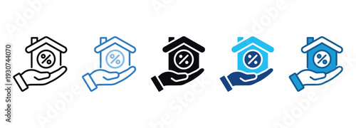 Mortgage Icon Set Multiple Style Of