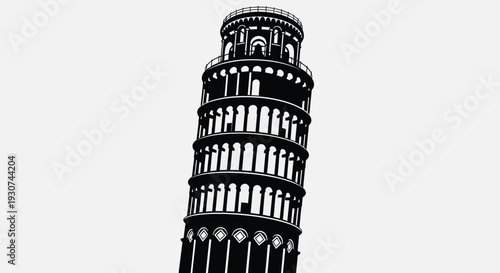 Vector illustration of Leaning Tower of Pisa