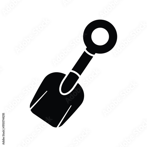 Shovel silhouette vector icon isolated on white background for gardening and construction design