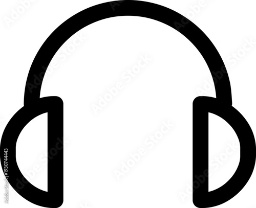 Customer Support Headset Outline Icon – Thin Line Audio Headphones Vector Symbol for Call Center, Helpdesk, Podcast, Music App, Streaming Service, Tech Interface, Web and Mobile UI Elements