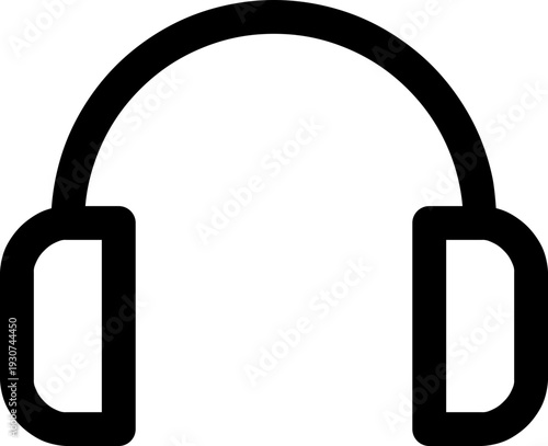 Customer Support Headset Outline Icon – Thin Line Audio Headphones Vector Symbol for Call Center, Helpdesk, Podcast, Music App, Streaming Service, Tech Interface, Web and Mobile UI Elements