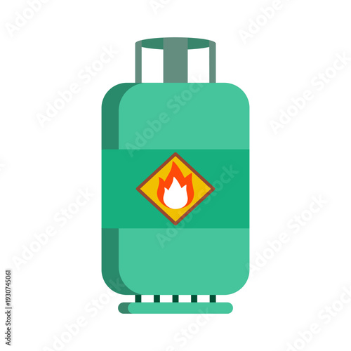 Iron cylinder with liquefied gas for cooking.