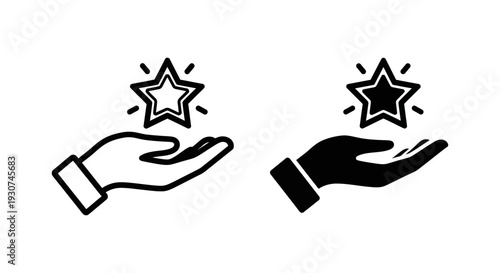 Hand holding a star icon, illustrating recognition, quality, and appreciation