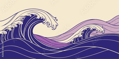 A majestic wave crashing against a rocky shoreline in a stormy sea