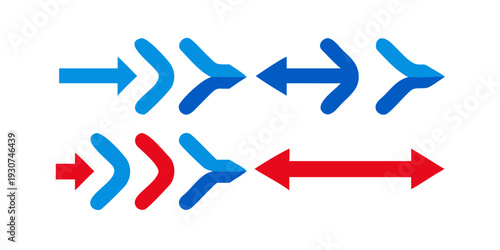 Diverse arrows indicating different directions and interactions between elements