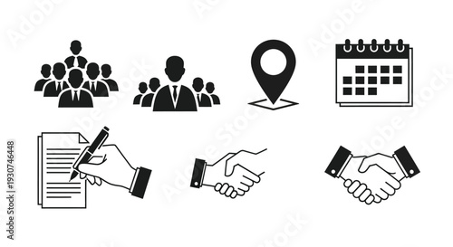 Set of 8 business icons vector