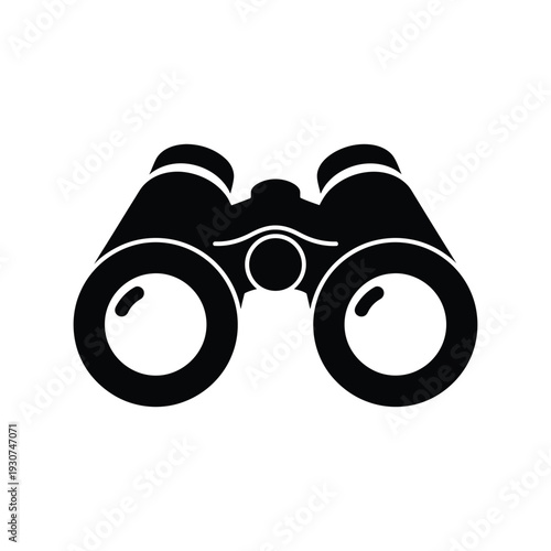 Binoculars silhouette vector icon isolated on white background for adventure and travel design