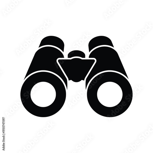 Binoculars silhouette vector icon isolated on white background for adventure and travel design