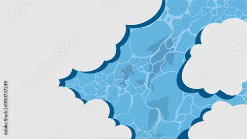 Clouds partially obscure rippling blue water surface