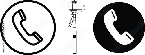 Telephone symbols and receiver illustration