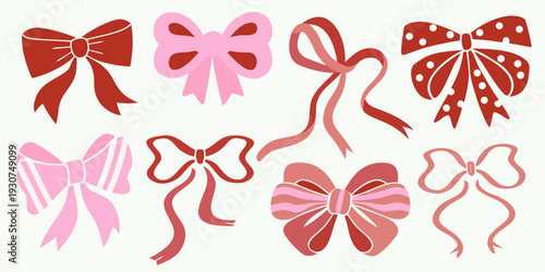 A collection of colorful decorative bows in varying styles and shades
