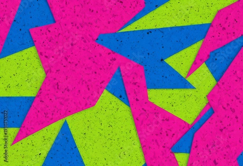 Abstract background with neon colored geometric camouflage pattern