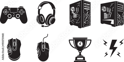 Esports and Video Gaming Controller Icon Set