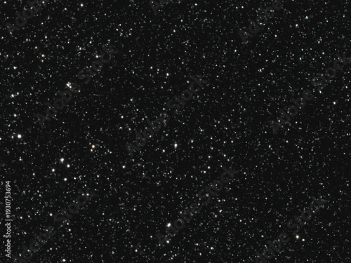 Macro photography of deep black metallic paint texture with bright starry sparkles