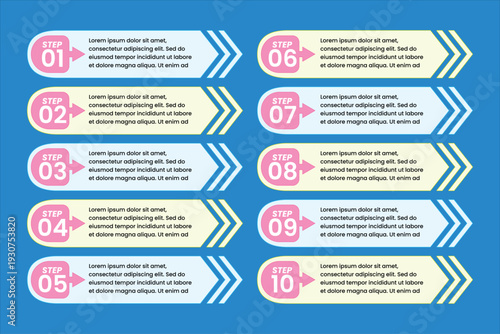 Set of modern infographic banners with different colors for business steps and data visualization