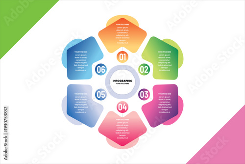 Set of modern infographic banners with different colors for business steps and data visualization