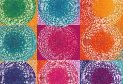 Abstract graphic background of overlapping colorful circles