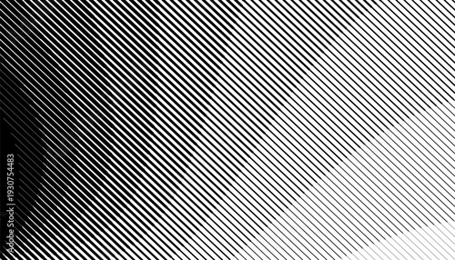 Black and white Abstract Diagonal Lines Pattern, Minimalist Vector Illustration with Dynamic Halftone Gradient Texture. Easy to edit and recoloured. Vector Format. EPS10 