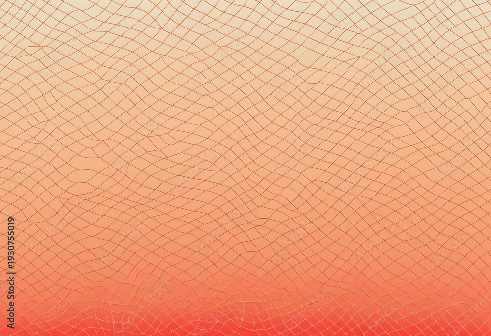 Fototapeta premium Wireframe waves on an orange gradient background