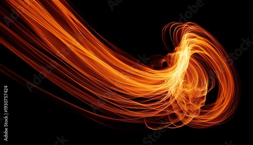 fire trail isolated on black background