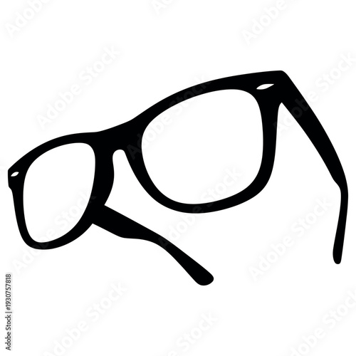 Black glasses icon for vision and fashion