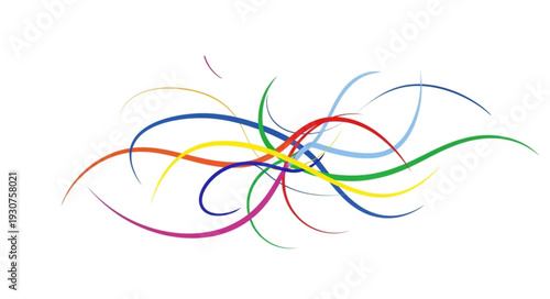 Abstract colorful swirling lines forming a dynamic pattern.