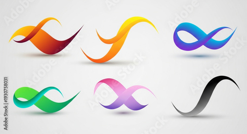 Collection of Abstract Infinity Symbols in Various Colors and Styles.