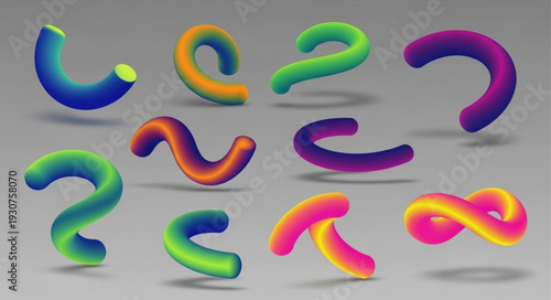 Abstract Colorful Fluid Shapes Collection.