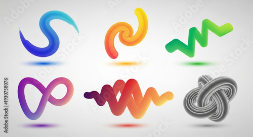 Abstract Colorful Swirls and Shapes Collection.