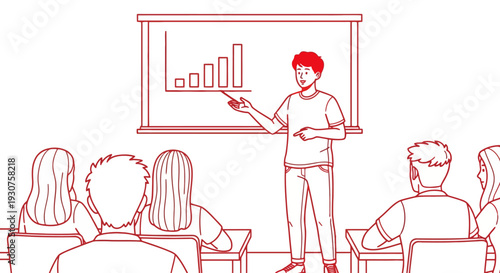 Man giving presentation to audience.