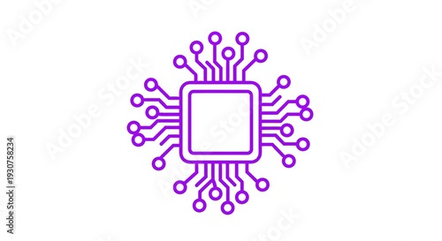 Purple Microchip Electronic Circuit Board.