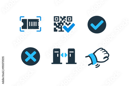 Image vector generation letters simple numbers wristband icon scalable ticket clean granted