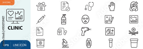 Medical clinic icons and symbols