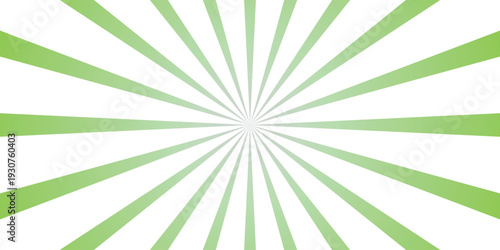 Vibrant green sunburst radiating lines with a smooth gradient effect from the center outwards on a clean white background, perfect for energetic or positive design themes