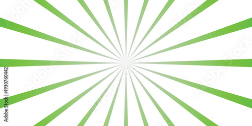 Vibrant green sunburst radiating lines with a smooth gradient effect from the center outwards on a clean white background, perfect for energetic or positive design themes