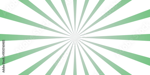 Vibrant green sunburst radiating lines with a smooth gradient effect from the center outwards on a clean white background, perfect for energetic or positive design themes