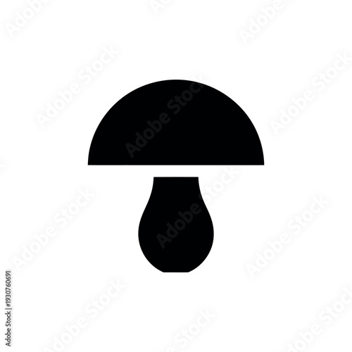 Black mushroom silhouette fungi symbol