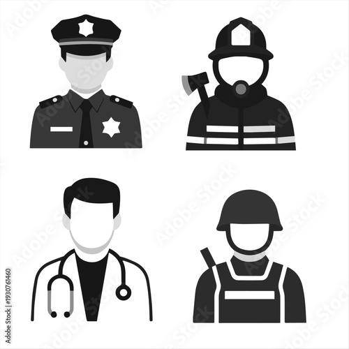 set of business people