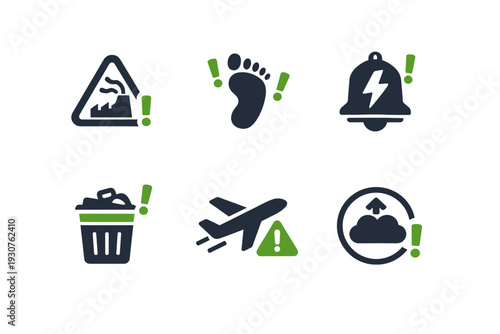 Alert no waste letters simple generation vector clean image icon triangle warning