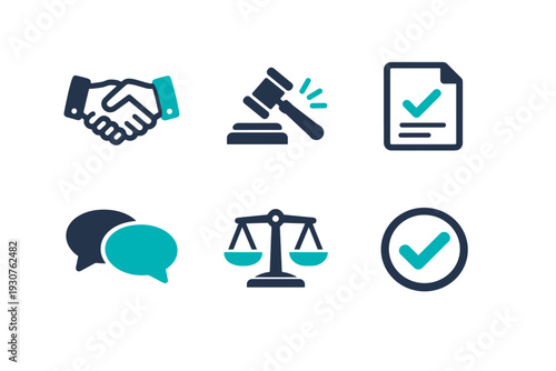 Document settlement simple image resolution negotiation gavel text no chat generation icon