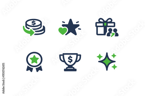 Referral generation milestone simple image icon text no vector gift labels star