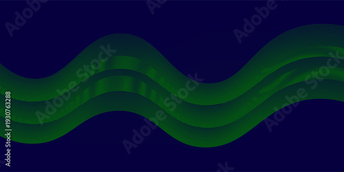 Abstract glowing wave lines on dark blue background. Dynamic wave pattern. Modern flowing wavy lines. Futuristic technology concept. Suit for banner, poster, cover, brochure, flyer, website