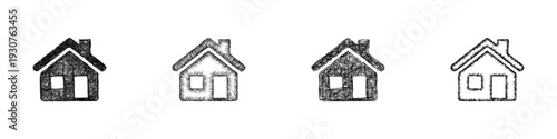 Sketch house icon design set